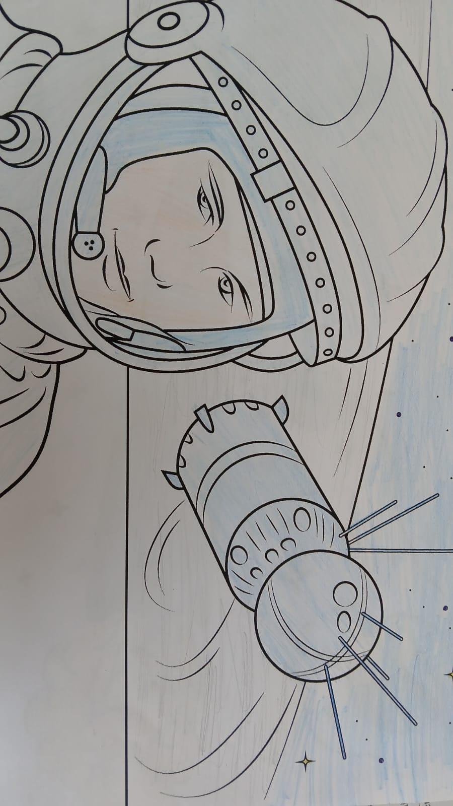 "Тарас негізгі орта мектебi, мектепке дейінгі шағын орталығымен" отдела образования Кербулакского района бойынша 6-сынып оқушылары 12- сәуір Ғарышкерлер күніне арнап сурет салды.